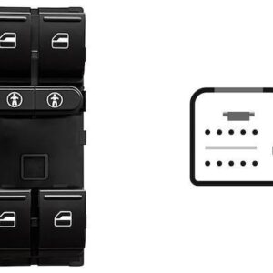 VW TOUAREG 2002.10-*COMANDO PUERTA FRT IZA PRETO/BRANCO(4 BOT)10PIN